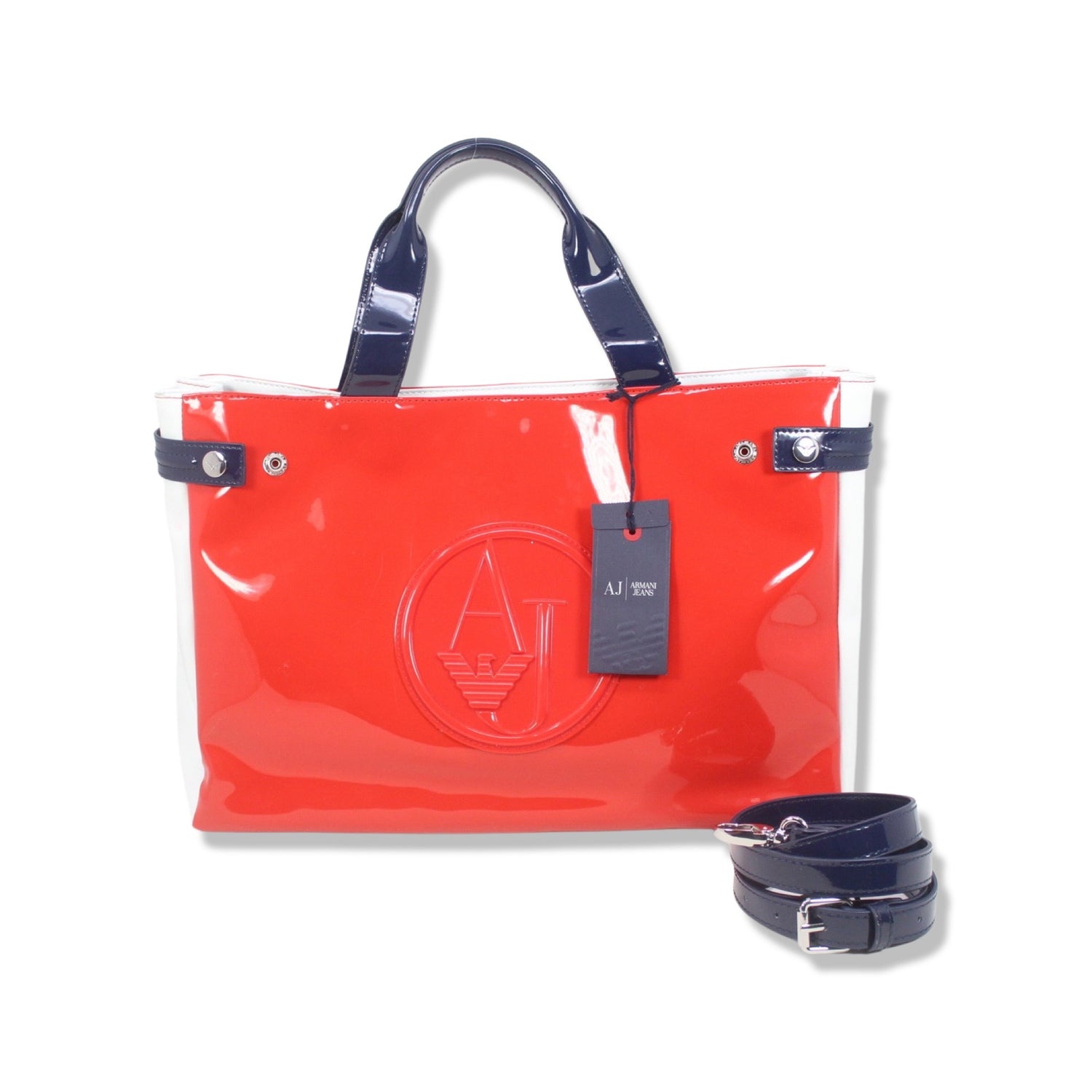 Patent leather handbag Armani Jeans Red in Patent leather - 37358819